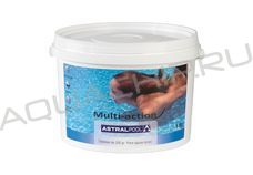 AstralPool Мультихлор для жесткой воды медленнорастворимый хлор-альгицид-флокулянт, таблетки (250 г), ведро 1 кг