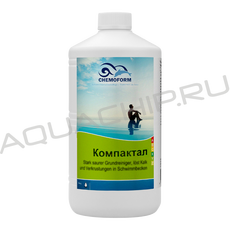 Chemoform Компактал, жидкий очиститель для поверхностей в открытых бассейнах, 1 л