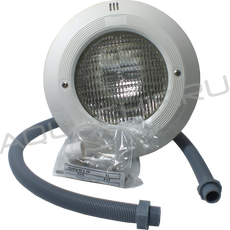 Прожектор белый Swim-tec галоген, 300 Вт, 6000 лм, 3000-4200 К, 12 В, пластик, PAR56, плитка, в к-те: ниша 280 мм, гофрошланг 1000 мм, кабель 2,5 м