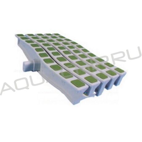 Решетка для переливного бассейна Emaux DE2725W 250 х 26.5 мм цветная волна Anti Slip, зеленая