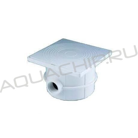 Распределительная коробка (распаечный короб) Кripsol СХ.С, круглый корпус, квадратная лицевая панель, белый ABS