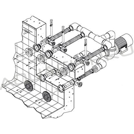 Гидромассажная установка Fitstar (Hugo Lahme) Combi-Whirl-3 (стеновой), 90 м3/ч, 3,4 кВт, 380 В, (без монтажного комплекта)