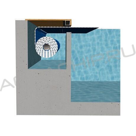Автоматическое подводное жалюзийное покрытие Аквасектор / PoolStyle - в боковой нише (шахте)
