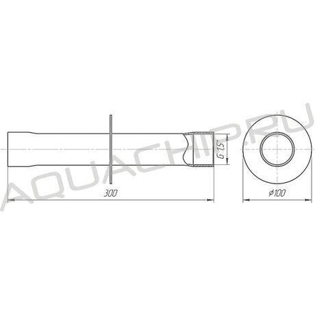 Стеновой проход RunvilPools, 300 мм, 1 1/2" внутр., нерж. сталь AISI-304, плитка