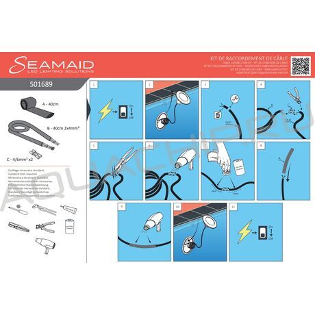 Комплект для реновации прожектора SeaMAID Ecoproof, лицевая часть из ABS, цвет - светло-серый