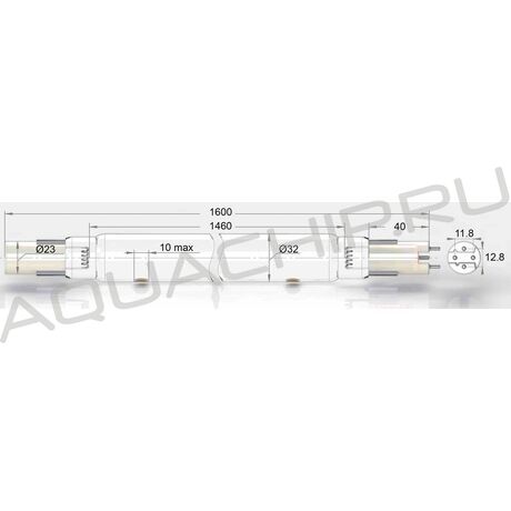 Лампа УФ амальгамная UVL 610 Вт для УДВ (НПО ЛИТ) ДБ 700НО-32