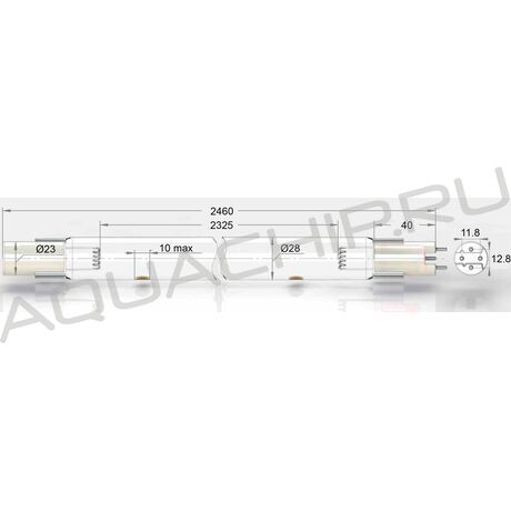 Лампа УФ амальгамная UVL 710 Вт для УДВ (НПО ЛИТ) ДБ 800-2