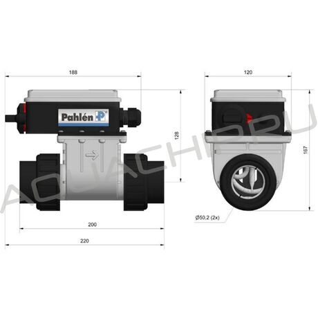 Электронагреватель с датчиком потока Pahlen Plastic SPA AS25, 2,0 кВт, корпус пластик, 220 В