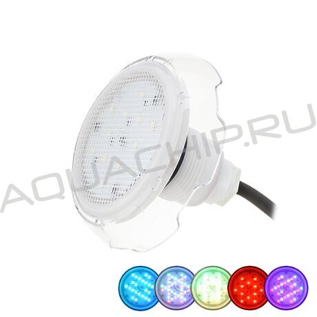 Прожектор-мини цветной SeaMAID 36 LED RGB в 1 1/2" закладную, 7 Вт, 220 лм, пластик, с пультом ДУ, 11 цветов и 5 автоматических программ