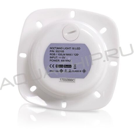 Прожектор мобильный аккумуляторный на магните белый SeaMAID No(t)mad, 18 LED, 2 Вт, 200 лм, 6500 К, IP68, 12х12см, корпус - белый пластик