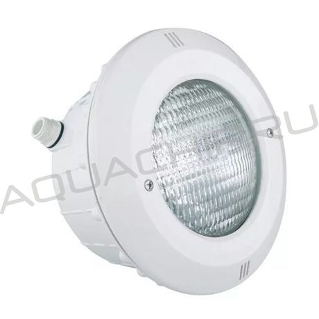 Прожектор белый AstralPool Standard галоген, 300 Вт (лампа General Electric), 12 В, пластик+лицо нерж.сталь, PAR56, плитка, в к-те: ниша 280 мм, гофрошланг 1000 мм, кабель 2,5 м