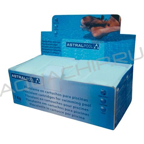 AstralPool флокулянт в картриджах (8х125 г), коробка 1 кг