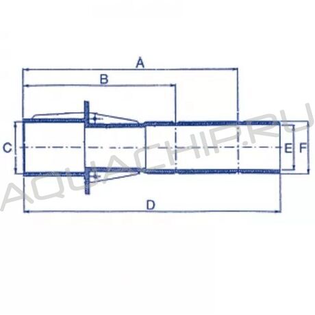 Стеновой проход AstralPool, 300 мм, ABS, 59,3 мм внутр. (для монтажа форсунки в трубу 63 мм) х 2"/50 мм внутр., плитка