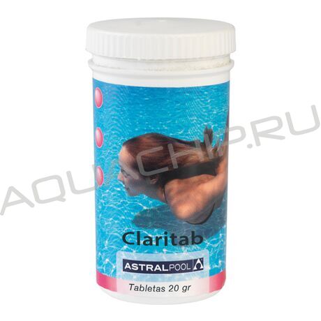 AstralPool флокулянт Кларитаб высококонцентрированный, коробка (20 блистеров по 100 г - 5 таб. по 20 г) 1 шт.