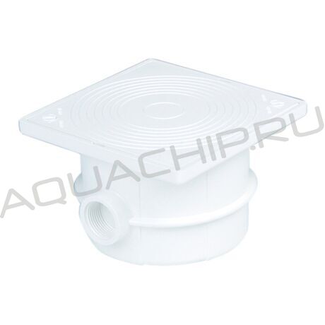 Распределительная коробка (распаечный короб) AstralPool, круглый корпус, квадратная лицевая панель, белый ABS