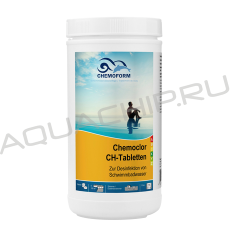 Chemoform Кемохлор-СН, быстрорастворимый хлор 70%, таблетки (20 г), банка 1 кг