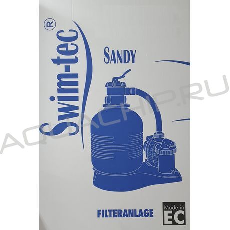 Фильтр Swim-tec Sandy 70, D=380 мм, 1 1/2", 6 позиционный верхний вентиль с манометром, насос Trend 70, 6 м3/ч, 220 В, в к-те подставка под фильтр с насосом