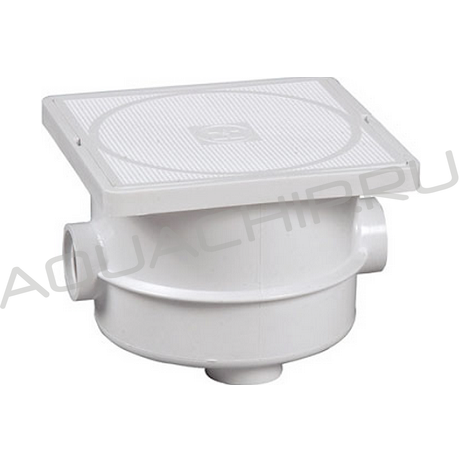 Распределительная коробка (распаечный короб) Swim-tec, круглый корпус, квадратная лицевая панель, белый ABS